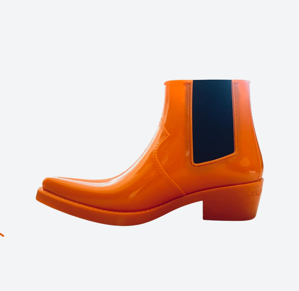 Calvin Klein Jeans Orange Chelsea Wellington Boots - Womens